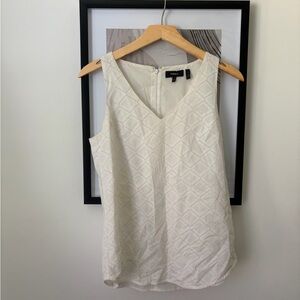 Theory Women's Ivory Textured Sleeveless Blouse